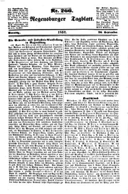 Regensburger Tagblatt Sonntag 26. September 1852