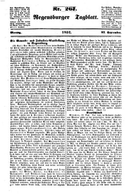 Regensburger Tagblatt Montag 27. September 1852