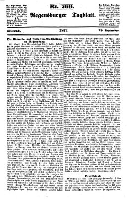 Regensburger Tagblatt Mittwoch 29. September 1852