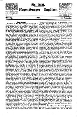 Regensburger Tagblatt Montag 15. November 1852