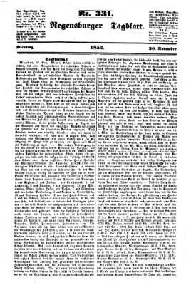 Regensburger Tagblatt Dienstag 30. November 1852