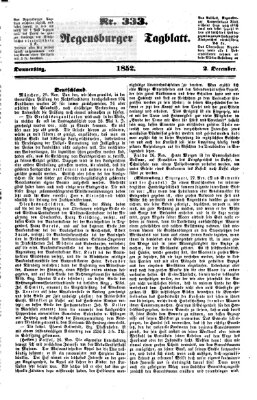 Regensburger Tagblatt Donnerstag 2. Dezember 1852