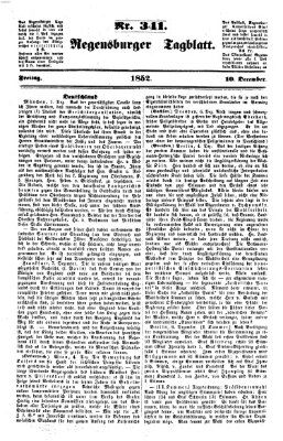 Regensburger Tagblatt Freitag 10. Dezember 1852