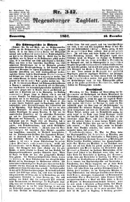 Regensburger Tagblatt Donnerstag 16. Dezember 1852