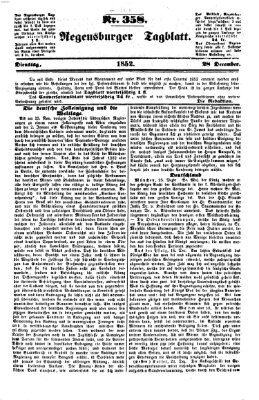 Regensburger Tagblatt Dienstag 28. Dezember 1852