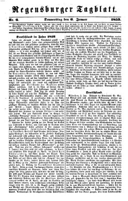 Regensburger Tagblatt Donnerstag 6. Januar 1853