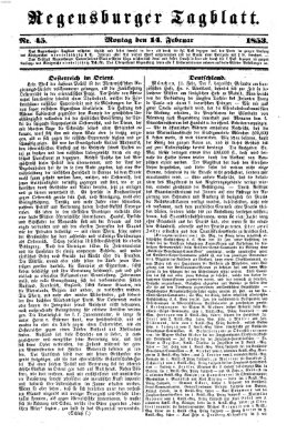 Regensburger Tagblatt Montag 14. Februar 1853