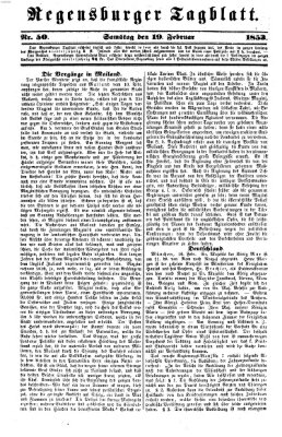 Regensburger Tagblatt Samstag 19. Februar 1853