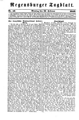 Regensburger Tagblatt Montag 21. Februar 1853