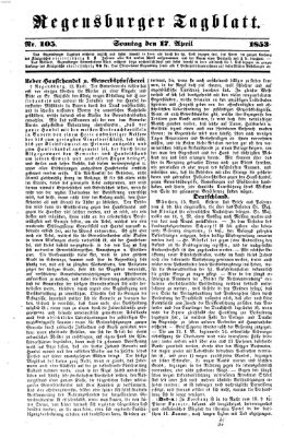 Regensburger Tagblatt Sonntag 17. April 1853