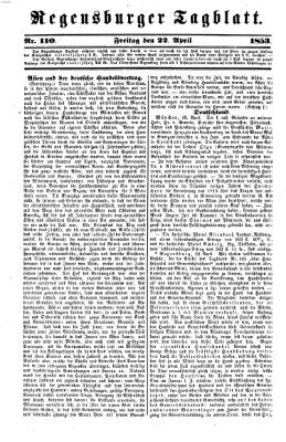 Regensburger Tagblatt Freitag 22. April 1853