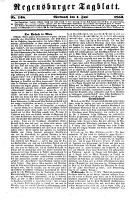 Regensburger Tagblatt Mittwoch 1. Juni 1853