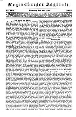 Regensburger Tagblatt Samstag 18. Juni 1853