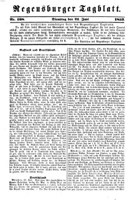 Regensburger Tagblatt Dienstag 21. Juni 1853