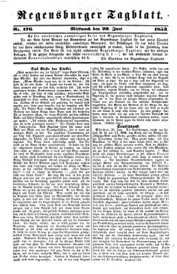 Regensburger Tagblatt Mittwoch 29. Juni 1853