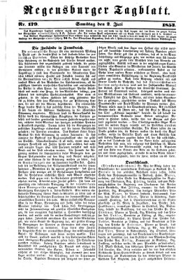 Regensburger Tagblatt Samstag 2. Juli 1853