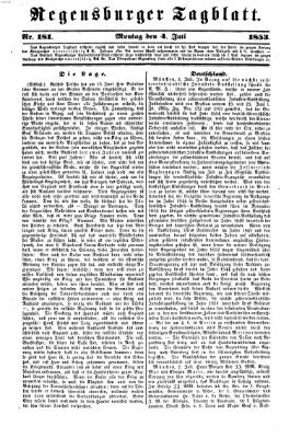 Regensburger Tagblatt Montag 4. Juli 1853