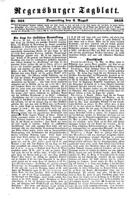 Regensburger Tagblatt Donnerstag 4. August 1853