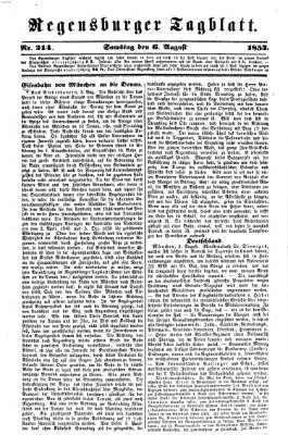 Regensburger Tagblatt Samstag 6. August 1853