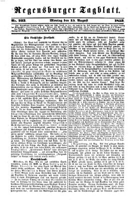 Regensburger Tagblatt Montag 15. August 1853