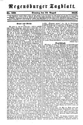 Regensburger Tagblatt Sonntag 21. August 1853