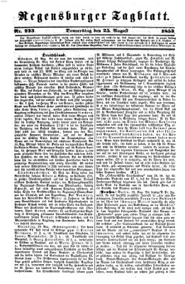 Regensburger Tagblatt Donnerstag 25. August 1853