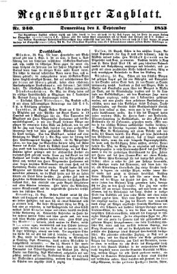 Regensburger Tagblatt Donnerstag 1. September 1853