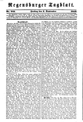 Regensburger Tagblatt Freitag 2. September 1853