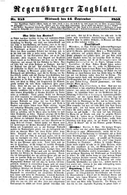 Regensburger Tagblatt Mittwoch 14. September 1853