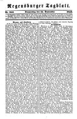 Regensburger Tagblatt Donnerstag 15. September 1853