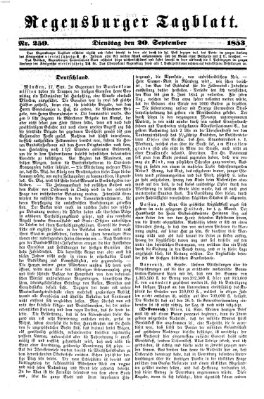 Regensburger Tagblatt Dienstag 20. September 1853