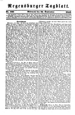 Regensburger Tagblatt Mittwoch 28. September 1853