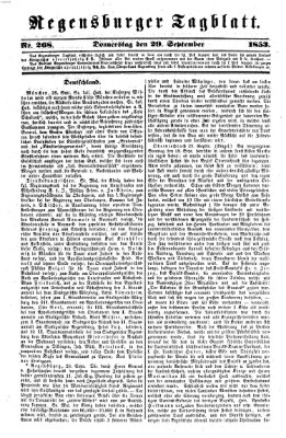 Regensburger Tagblatt Donnerstag 29. September 1853