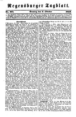 Regensburger Tagblatt Sonntag 2. Oktober 1853