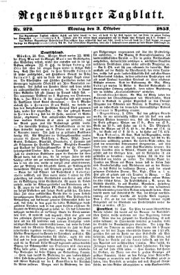 Regensburger Tagblatt Montag 3. Oktober 1853