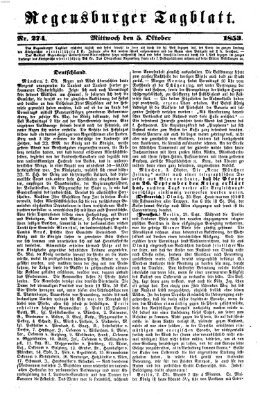 Regensburger Tagblatt Mittwoch 5. Oktober 1853