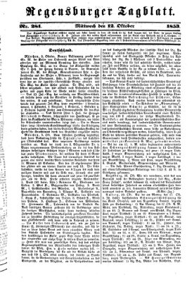 Regensburger Tagblatt Mittwoch 12. Oktober 1853