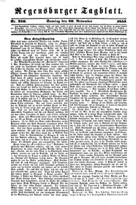 Regensburger Tagblatt Sonntag 20. November 1853