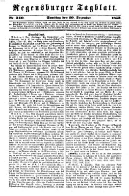 Regensburger Tagblatt Samstag 10. Dezember 1853