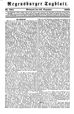 Regensburger Tagblatt Mittwoch 14. Dezember 1853