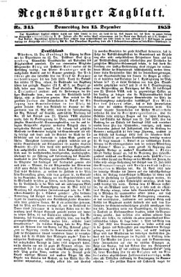 Regensburger Tagblatt Donnerstag 15. Dezember 1853