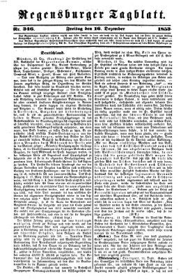 Regensburger Tagblatt Freitag 16. Dezember 1853