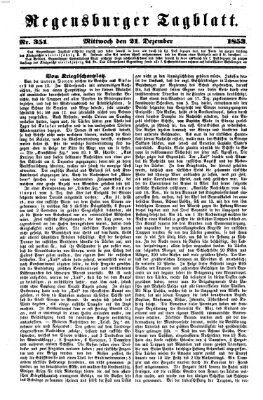 Regensburger Tagblatt Mittwoch 21. Dezember 1853