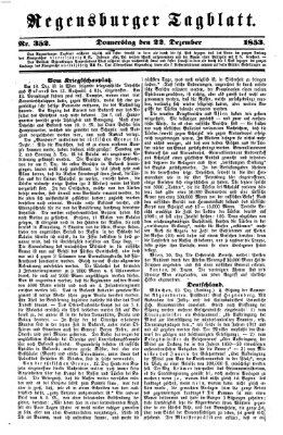 Regensburger Tagblatt Donnerstag 22. Dezember 1853