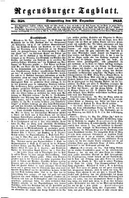 Regensburger Tagblatt Donnerstag 29. Dezember 1853