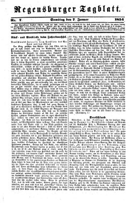 Regensburger Tagblatt Samstag 7. Januar 1854