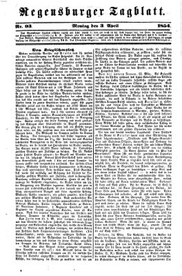 Regensburger Tagblatt Montag 3. April 1854