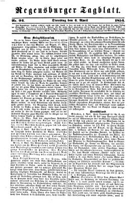 Regensburger Tagblatt Dienstag 4. April 1854