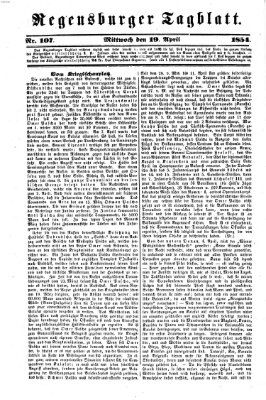 Regensburger Tagblatt Mittwoch 19. April 1854