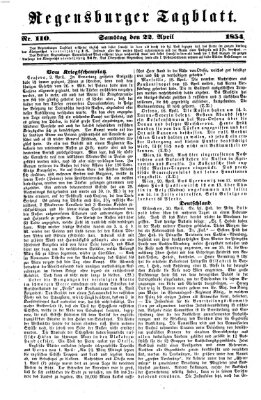 Regensburger Tagblatt Samstag 22. April 1854